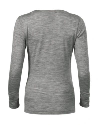 Merino Rise LS Póló női sötétszürke melírozott 