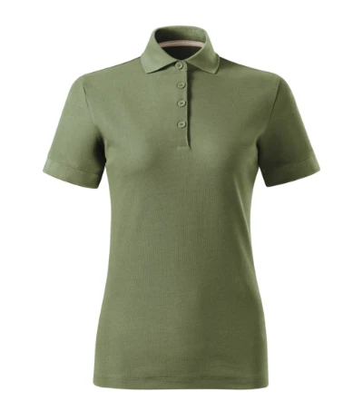 Prime (GOTS) Galléros póló női khaki 