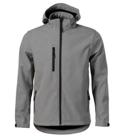 Performance Softshell kabát férfi sötétszürke melírozott 