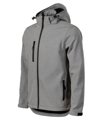 Performance Softshell kabát férfi sötétszürke melírozott 