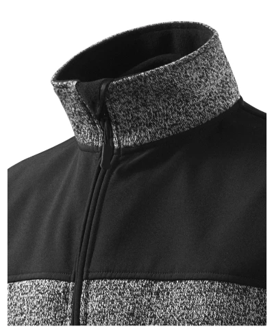 Casual Softshell kabát férfi kötött melanzs szürke 