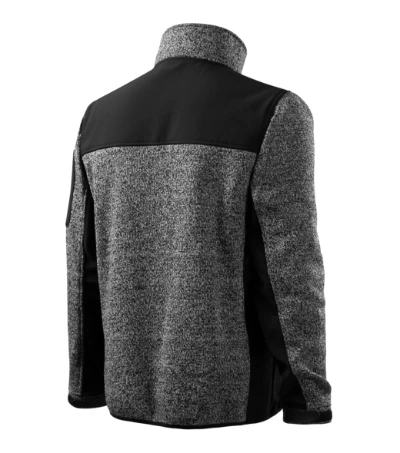 Casual Softshell kabát férfi kötött melanzs szürke 