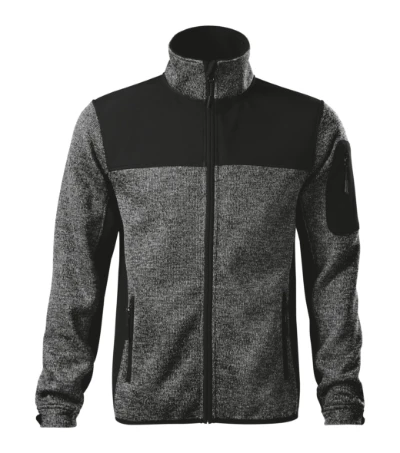Casual Softshell kabát férfi kötött melanzs szürke 