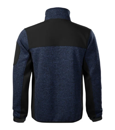 Casual Softshell kabát férfi kötött melanzs kék 