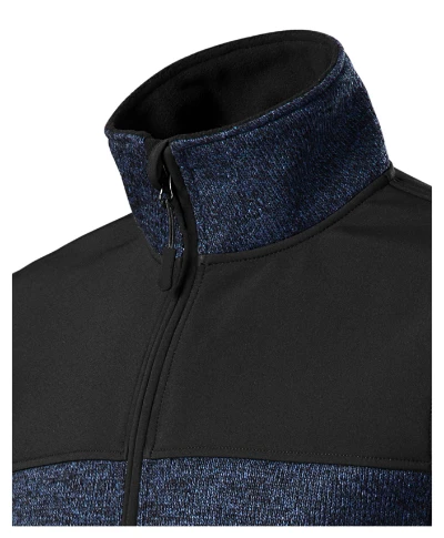 Casual Softshell kabát férfi kötött melanzs kék 