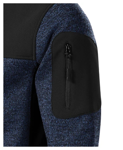 Casual Softshell kabát férfi kötött melanzs kék 