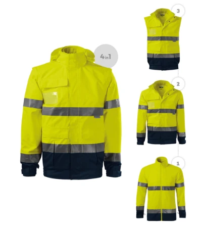 HV Guard 4 in 1 Jacket unisex fluoreszkáló sárga 