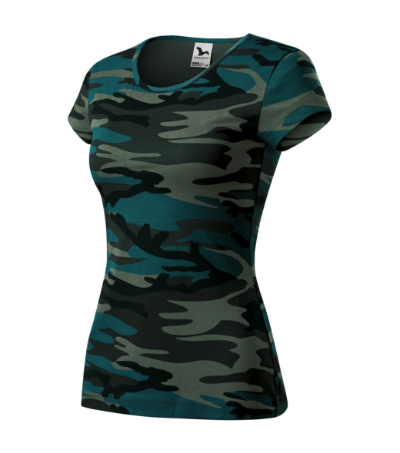 Camo Pure Póló női camouflage petrol 