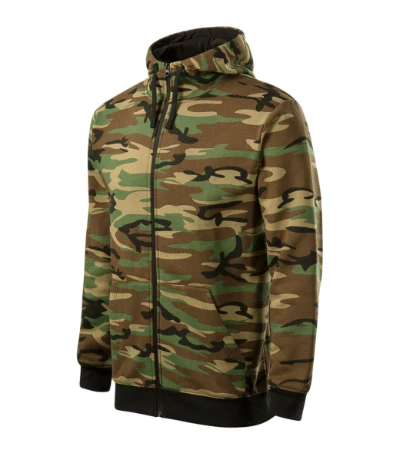 Camo Zipper Felső férfi barna terepszín 