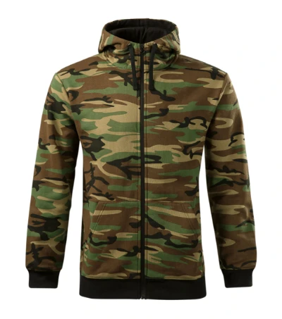 Camo Zipper Felső férfi barna terepszín 