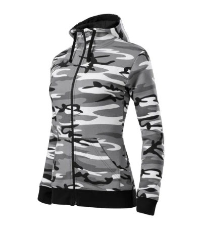 Camo Zipper Felső női szürke terepszín 