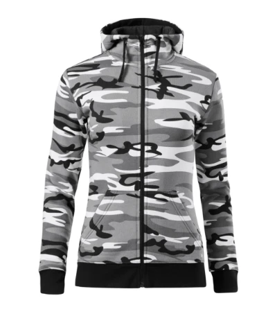 Camo Zipper Felső női szürke terepszín 