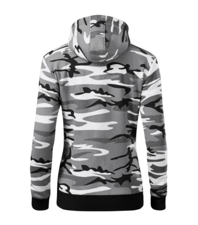 Camo Zipper Felső női szürke terepszín 