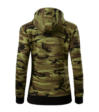 Camo Zipper Felső női zöld terepszín 