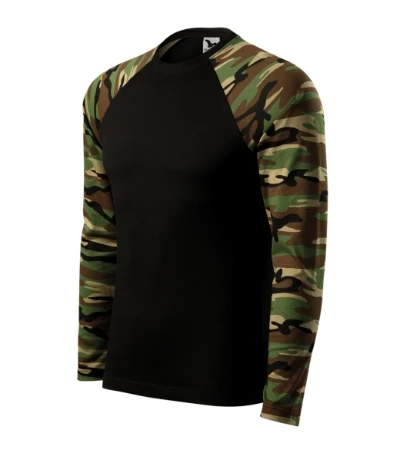 Camouflage LS Póló unisex barna terepszín 