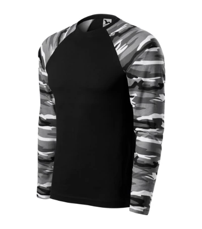 Camouflage LS Póló unisex szürke terepszín 