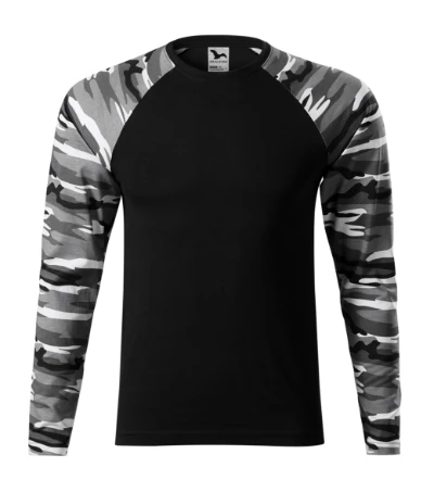 Camouflage LS Póló unisex szürke terepszín 