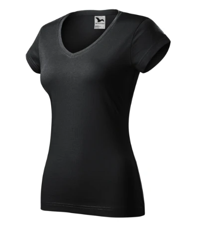 Fit V-neck Póló női ébenszürke 