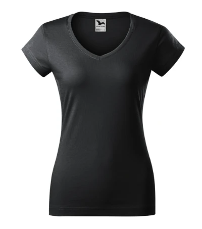 Fit V-neck Póló női ébenszürke 