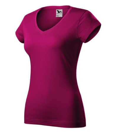 Fit V-neck Póló női fukszia 