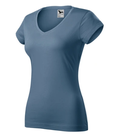 Fit V-neck Póló női farmerkék 