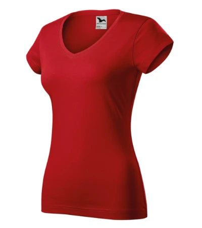 Fit V-neck Póló női piros 