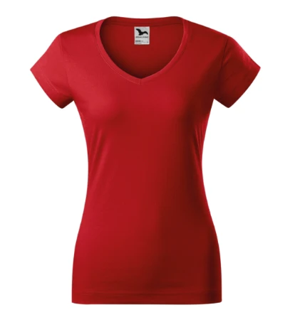 Fit V-neck Póló női piros 