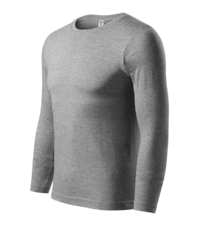 Progress LS Póló unisex sötétszürke melírozott 