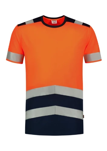 T-Shirt High Vis Bicolor Póló unisex fluoreszkáló narancssárga 