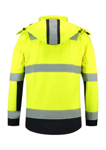 Bi-color EN ISO 20471 Softshell Softshell kabát unisex fluoreszkáló sárga 