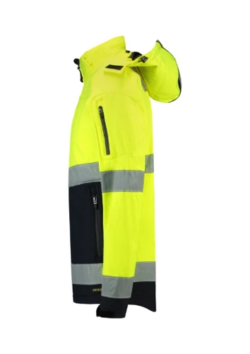 Bi-color EN ISO 20471 Softshell Softshell kabát unisex fluoreszkáló sárga 