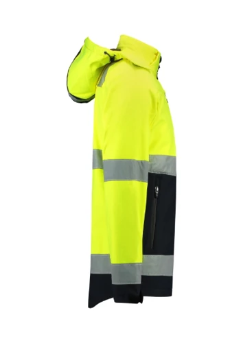 Bi-color EN ISO 20471 Softshell Softshell kabát unisex fluoreszkáló sárga 