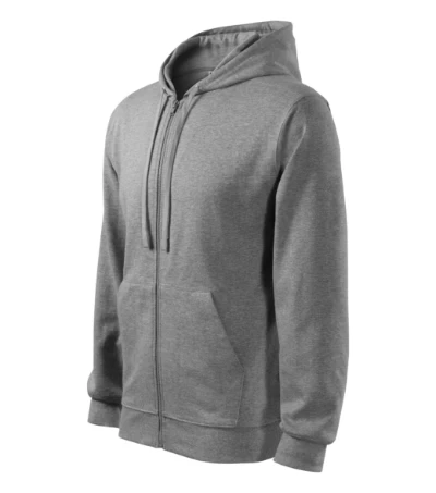 Trendy Zipper Felső férfi sötétszürke melírozott 