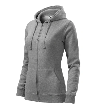 Trendy Zipper Felső női sötétszürke melírozott 