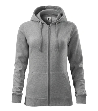 Trendy Zipper Felső női sötétszürke melírozott 