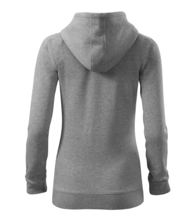 Trendy Zipper Felső női sötétszürke melírozott 