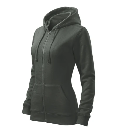 Trendy Zipper Felső női sötét palakő 