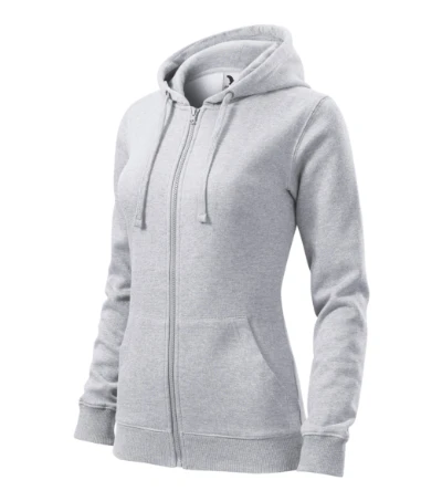 Trendy Zipper Felső női világosszürke melírozott 