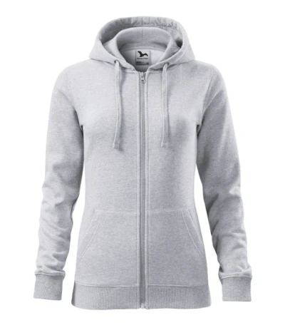 Trendy Zipper Felső női világosszürke melírozott 