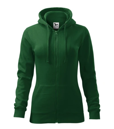 Trendy Zipper Felső női üvegzöld 