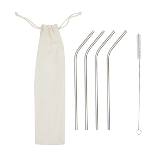 DRINK HAPPY - rozsdamentes acél szívószál készlet