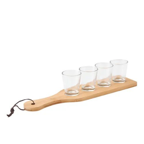 BAMBOO PARTY - kínáló tálca shot-poharakkal