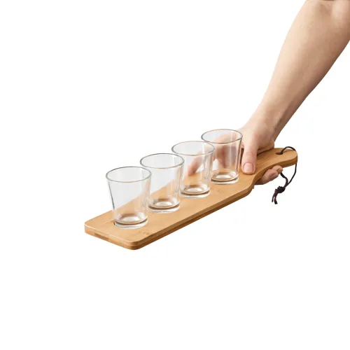 BAMBOO PARTY - kínáló tálca shot-poharakkal