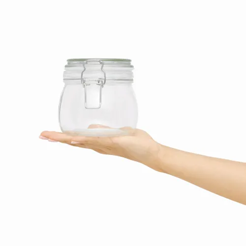 CLICKY M - üveg tárolóedény hintafedéllel, kapacitása kb. 500 ml