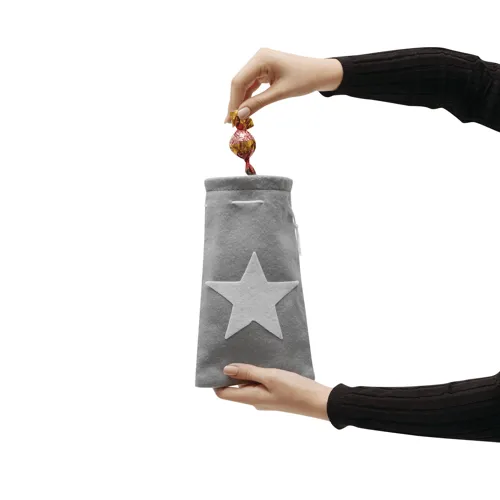 WHITE SHINE - filc karácsonyi tasak