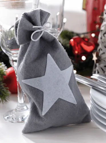 WHITE SHINE - filc karácsonyi tasak