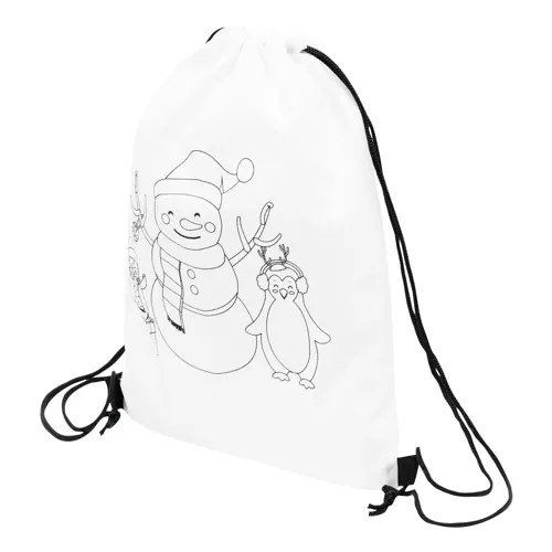 COLOURFUL SNOWMAN - kiszínezhető zsinóros tornazsák