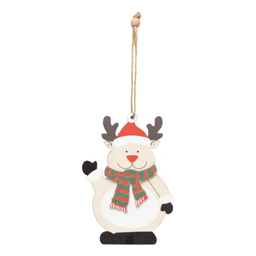 WOODEN SNOWI - ajándékkísérő, karácsonyfadísz