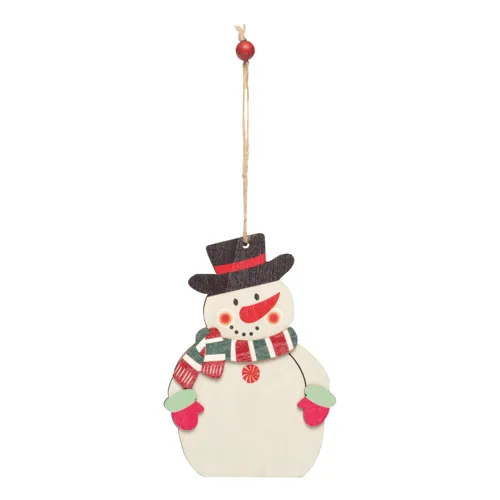 WOODEN SNOWI - ajándékkísérő, karácsonyfadísz