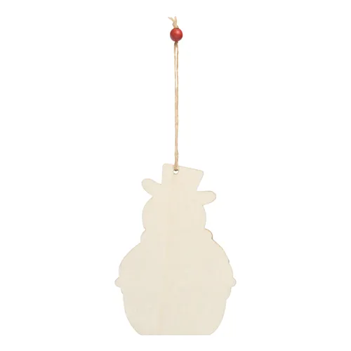 WOODEN SNOWI - ajándékkísérő, karácsonyfadísz